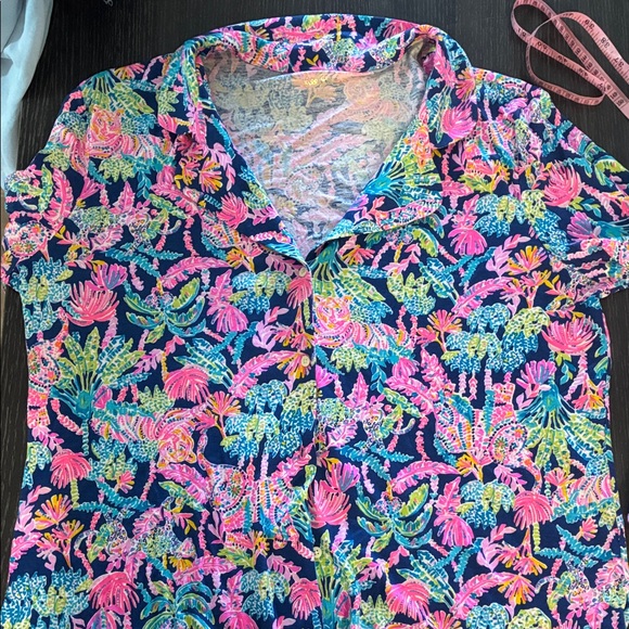 Lilly Pullitzer Oyster Bay Navy Seen and Herd Pijama Top XXL - Picture 9 of 9